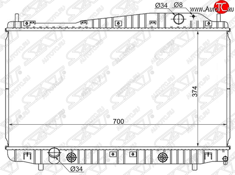 9 499 р. Радиатор двигателя SAT (пластинчатый, 1.8/2.0/2.5, АКПП)  Chevrolet Epica  V250 - Evanda  с доставкой в г. Владивосток