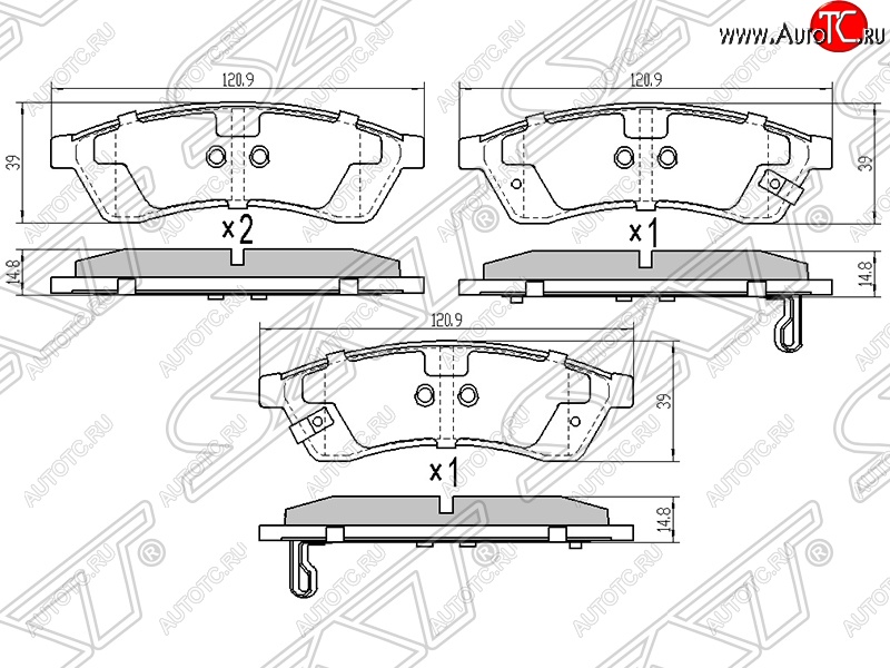 799 р. Колодки тормозные SAT (задние)  Chevrolet Epica  V250 (2006-2012)  с доставкой в г. Владивосток