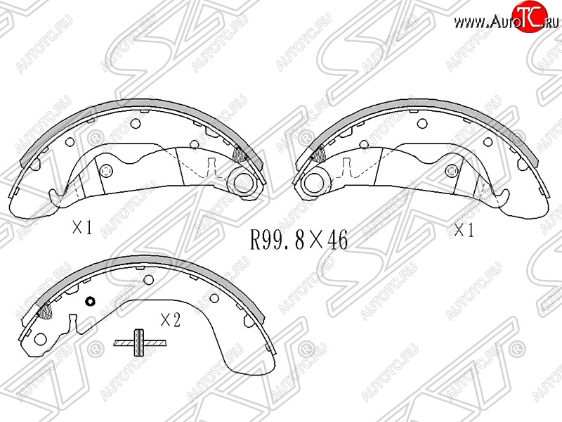 1 769 р. Колодки тормозные SAT (задние)  Daewoo Nexia  рестайлинг (2008-2015)  с доставкой в г. Владивосток