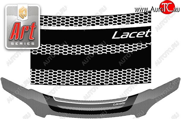 2 299 р. Дефлектор капота CA-Plastiс  Chevrolet Lacetti  универсал (2002-2013) (Серия Art серебро)  с доставкой в г. Владивосток