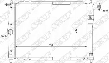 Радиатор двигателя SAT (пластинчатый, МКПП) ЗАЗ Chance хэтчбэк (2009-2017)