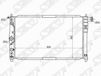 Радиатор двигателя SAT ( (пластинчатый, 1.3/1.5/1.6, АКПП, кондиционер) ЗАЗ Chance хэтчбэк (2009-2017)