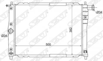 Радиатор двигателя SAT (трубчатый, МКПП, без кондиционера) ЗАЗ Chance хэтчбэк (2009-2017)