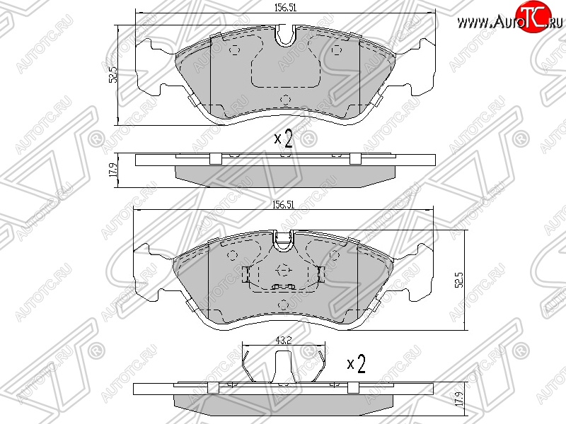 1 269 р. Колодки тормозные SAT (передние) Daewoo Lanos T100 дорестайлинг, седан (1997-2002)  с доставкой в г. Владивосток