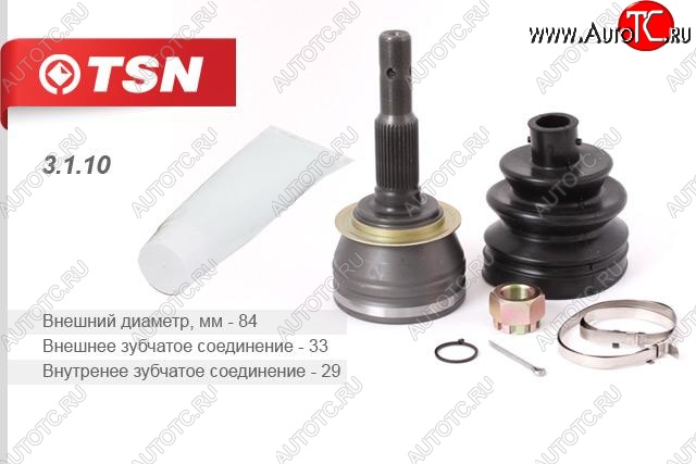 2 279 р. Шрус наружный TSN  Chevrolet Lanos  T100 (2002-2017), Daewoo Espero (1990-1999), Daewoo Nubira  J100 (1997-2000), Suzuki Liana ( хэтчбэк,  седан) (2001-2008)  с доставкой в г. Владивосток