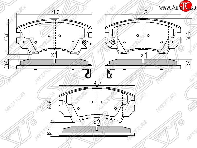 1 199 р. Колодки тормозные SAT (передние) Opel Astra J универсал дорестайлинг (2009-2012)  с доставкой в г. Владивосток