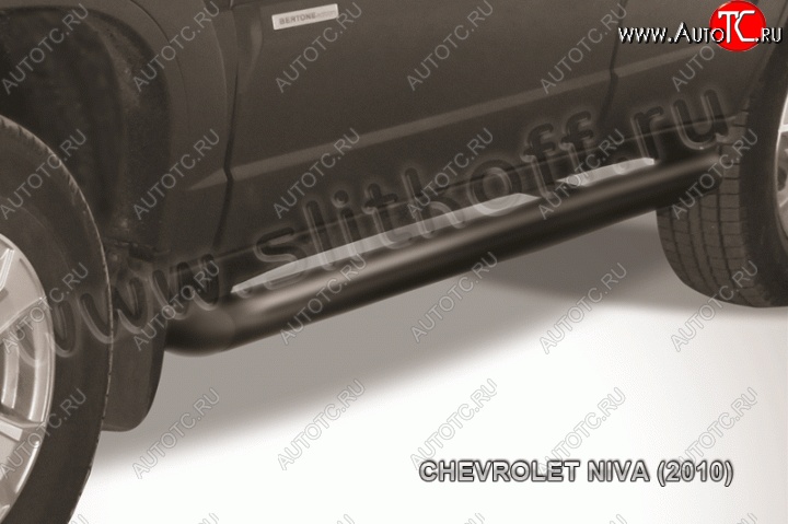 10 599 р. Защита порогов d76 труба Slitkoff  Chevrolet Niva  2123 (2009-2020) рестайлинг (Нержавейка, Полированная)  с доставкой в г. Владивосток