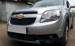 1 389 р. Сетка в решетку радиатора (верхняя) Russtal  Chevrolet Orlando (2011-2018) (черная)  с доставкой в г. Владивосток. Увеличить фотографию 2