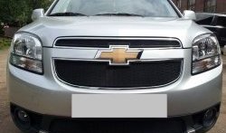 1 389 р. Сетка в решетку радиатора (верхняя) Russtal  Chevrolet Orlando (2011-2018) (черная)  с доставкой в г. Владивосток. Увеличить фотографию 4