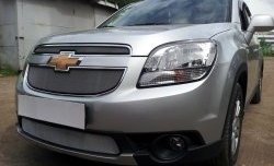 1 539 р. Сетка воздухозаборника переднего бампера Russtal  Chevrolet Orlando (2011-2018) (хром)  с доставкой в г. Владивосток. Увеличить фотографию 2