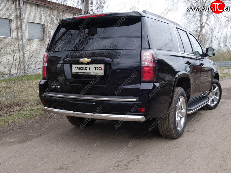 26 999 р. Защита заднего бампера (овальная) ТСС 75х42 мм Chevrolet Tahoe K2UC (2014-2021)  с доставкой в г. Владивосток