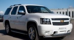 27 999 р. Защита переднего бампера (2 трубыØ76 мм, нержавейка) SLITKOFF  Chevrolet Tahoe  GMT900 (2006-2013) 5 дв.  с доставкой в г. Владивосток. Увеличить фотографию 4