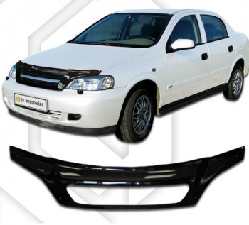 2 499 р. Дефлектор капота CA-Plastic exclusive  Chevrolet Viva (2005-2008) (Classic черный, Без надписи)  с доставкой в г. Владивосток. Увеличить фотографию 1