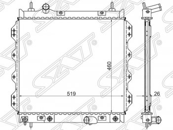 9 799 р. Радиатор двигателя SAT (пластинчатый, 1.6/2.0/2.4/2.4T, МКПП/АКПП)  Chrysler PT Cruiser (2000-2010)  дорестайлинг,  рестайлинг  с доставкой в г. Владивосток. Увеличить фотографию 1