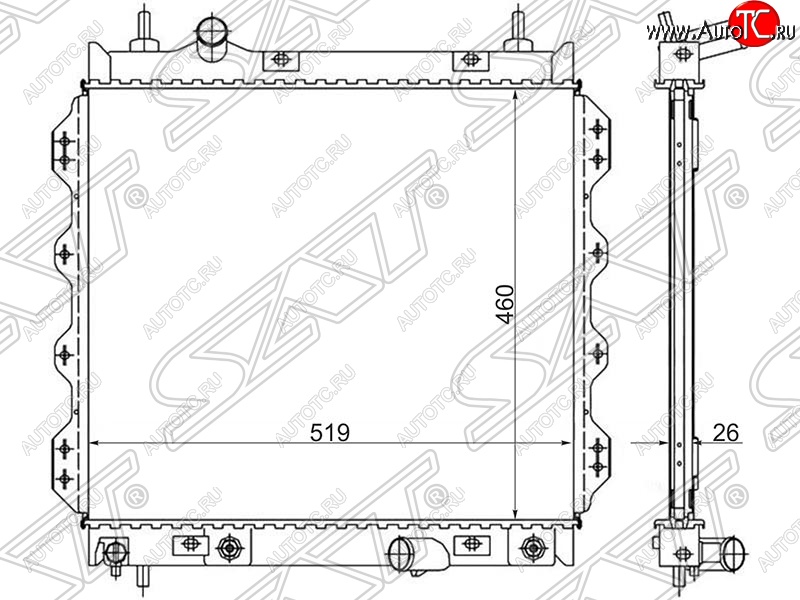 9 799 р. Радиатор двигателя SAT (пластинчатый, 1.6/2.0/2.4/2.4T, МКПП/АКПП)  Chrysler PT Cruiser (2000-2010)  дорестайлинг,  рестайлинг  с доставкой в г. Владивосток