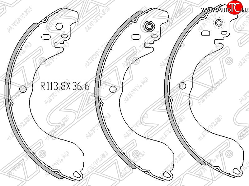 1 639 р. Колодки тормозные SAT (задние)  Nissan Tiida Latio  C11 (2004-2012), Toyota Town Ace  s400 (2008-2020)  с доставкой в г. Владивосток