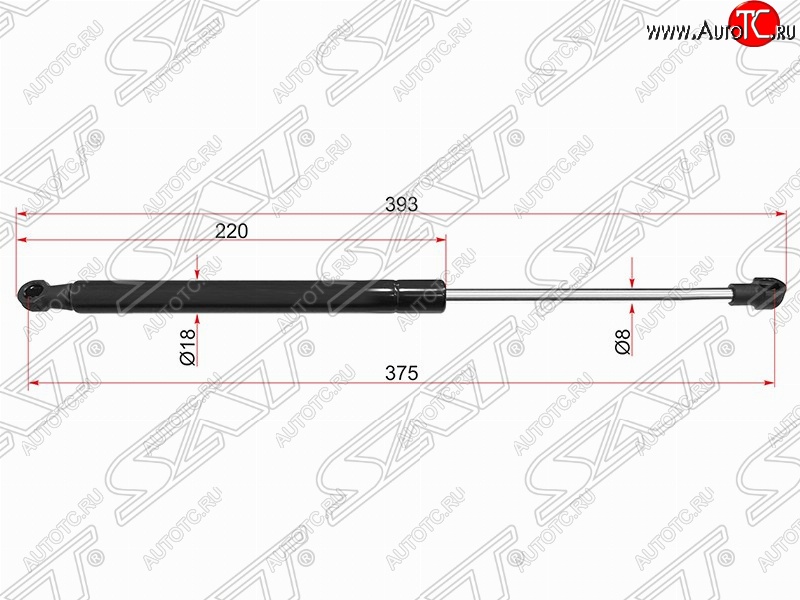 729 р. Газовый упор крышки багажника SAT (LH=RH)  Peugeot Partner  B9 (2008-2018) дорестайлинг, 1-ый рестайлинг, 2-ой рестайлинг  с доставкой в г. Владивосток