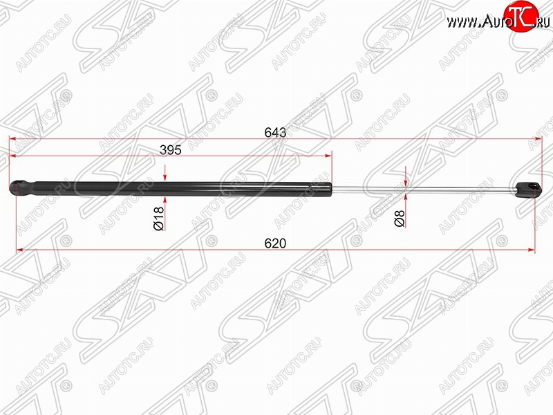 679 р. Газовый упор крышки багажника SAT (LH=RH)  CITROEN Berlingo  B9 (2008-2022), Peugeot Partner  B9 (2008-2018)  с доставкой в г. Владивосток