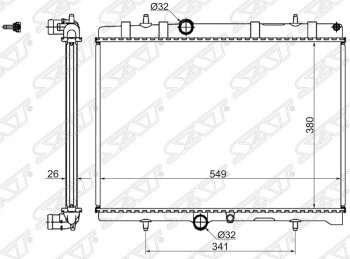 Радиатор двигателя SAT (пластинчатый, 1.6T/1.6D/2.0D/1.8/2.0/2.0D, МКПП/АКПП) Peugeot 3008 рестайлинг (2013-2017)