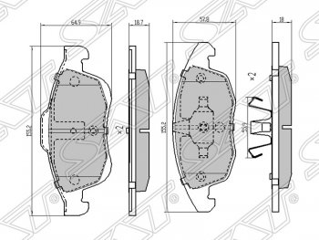 1 299 р. Комплект тормозных колодок SAT (передние)  CITROEN Berlingo  B9 - DS5  PF2  с доставкой в г. Владивосток. Увеличить фотографию 1