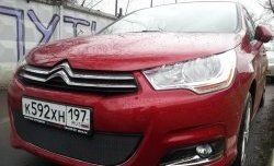 1 469 р. Сетка на бампер (хетчбек) Russtal (черная)  CITROEN C4  B7 (2011-2018) хэтчбэк 5 дв.  с доставкой в г. Владивосток. Увеличить фотографию 3