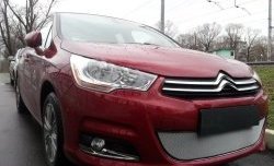 1 539 р. Сетка на бампер (хетчбек) Russtal (хром)  CITROEN C4  B7 (2011-2018) хэтчбэк 5 дв.  с доставкой в г. Владивосток. Увеличить фотографию 3