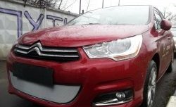 1 539 р. Сетка на бампер (хетчбек) Russtal (хром)  CITROEN C4  B7 (2011-2018) хэтчбэк 5 дв.  с доставкой в г. Владивосток. Увеличить фотографию 4