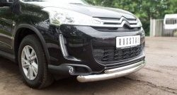 21 649 р. Защита переднего бампера (2 трубыØ76 и 42 мм, нержавейка) SLITKOFF CITROEN C4 aircross (2012-2017)  с доставкой в г. Владивосток. Увеличить фотографию 2