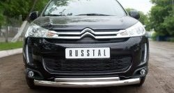 21 649 р. Защита переднего бампера (2 трубыØ76 и 42 мм, нержавейка) SLITKOFF CITROEN C4 aircross (2012-2017)  с доставкой в г. Владивосток. Увеличить фотографию 3