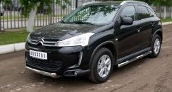 Одинарная защита переднего бампера диаметром 76 мм SLITKOFF CITROEN (Ситроен) C4 aircross (С4) (2012-2017)