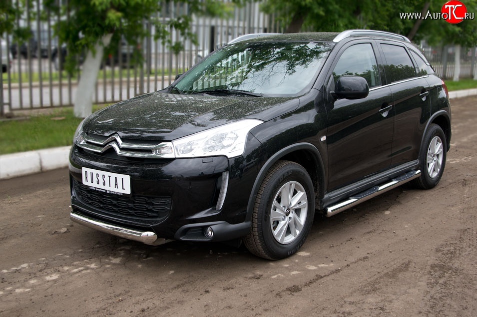 16 799 р. Одинарная защита переднего бампера диаметром 76 мм SLITKOFF  CITROEN C4 aircross (2012-2017)  с доставкой в г. Владивосток