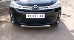 19 099 р. Защита переднего бампера (Ø75х42 мм, нержавейка) Russtal CITROEN C4 aircross (2012-2017)  с доставкой в г. Владивосток. Увеличить фотографию 2