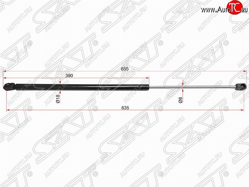 579 р. Газовый упор крышки багажника SAT (LH=RH, 655 мм) CITROEN C4 picasso UD минивэн (2006-2014)  с доставкой в г. Владивосток