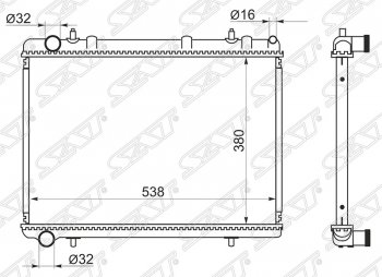 Радиатор двигателя SAT (пластинчатый, МКПП) CITROEN C4 picasso UD минивэн (2006-2014)