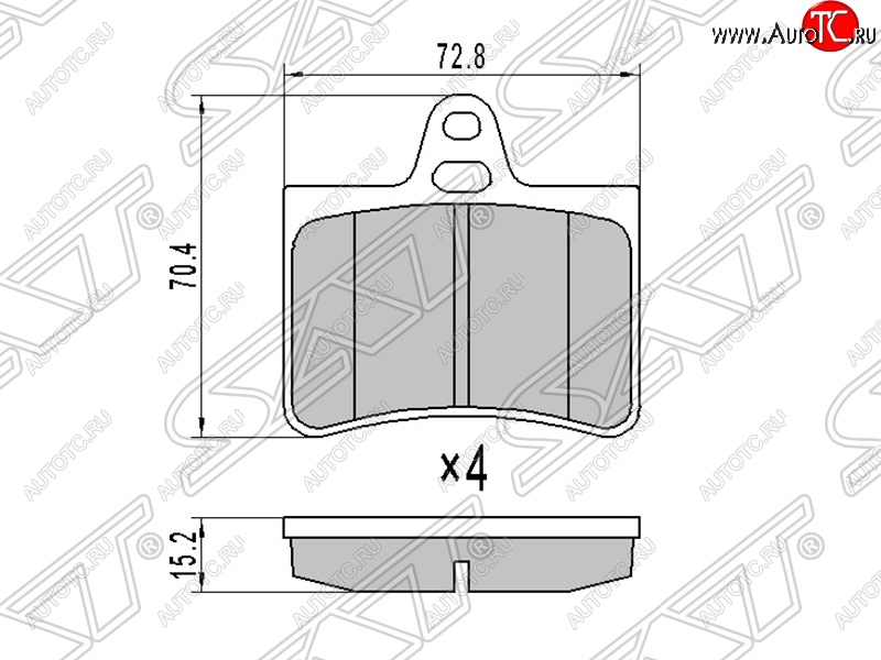 859 р. Колодки тормозные SAT (задние)  CITROEN C5  X40 (2000-2008) дорестайлинг,лифтбэк, рестайлинг,лифтбэк  с доставкой в г. Владивосток