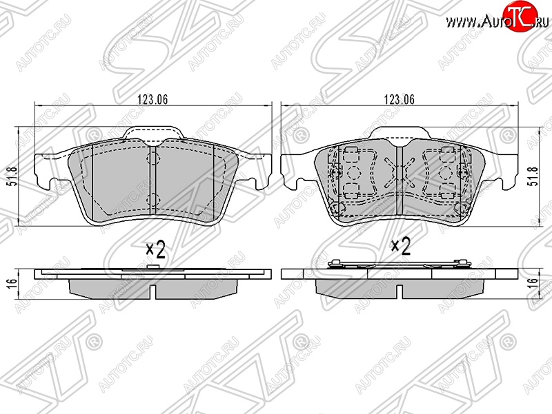 899 р. Колодки тормозные SAT (задние)  Ford Focus (2), Mazda 3/Axela (BK,  BL)  с доставкой в г. Владивосток