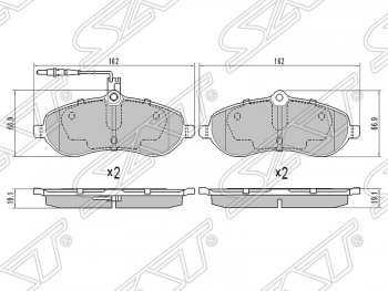 1 039 р. Колодки тормозные SAT (передние)  CITROEN Jumpy (2007-2017), Fiat Scudo (2007-2016), Peugeot Expert  G9 (2007-2017)  с доставкой в г. Владивосток. Увеличить фотографию 1