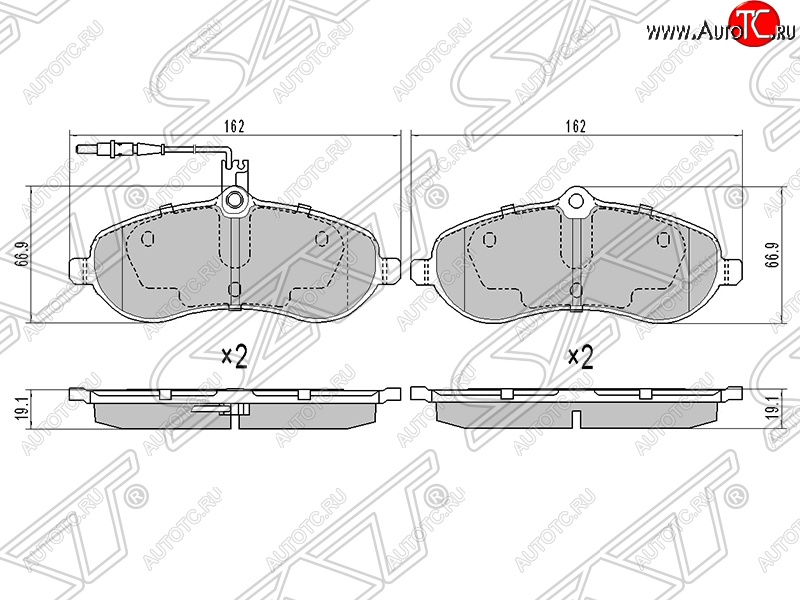 1 039 р. Колодки тормозные SAT (передние)  CITROEN Jumpy (2007-2017), Fiat Scudo (2007-2016), Peugeot Expert  G9 (2007-2017)  с доставкой в г. Владивосток