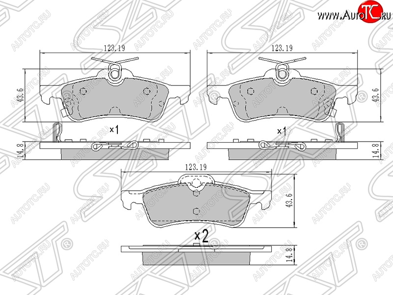 729 р. Колодки тормозные SAT (задние) Toyota Yaris XP130 хэтчбэк 5 дв. дорестайлинг (2010-2014)  с доставкой в г. Владивосток