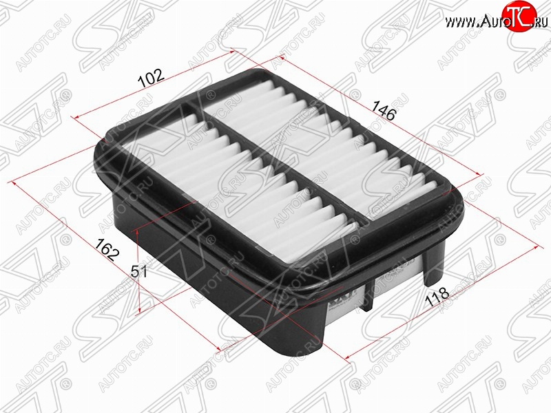 339 р. Фильтр воздушный двигателя SAT (162х118х51 mm)  Daihatsu Terios ( J100,  J102,J122) (1997-2005) дорестайлинг, рестайлинг  с доставкой в г. Владивосток