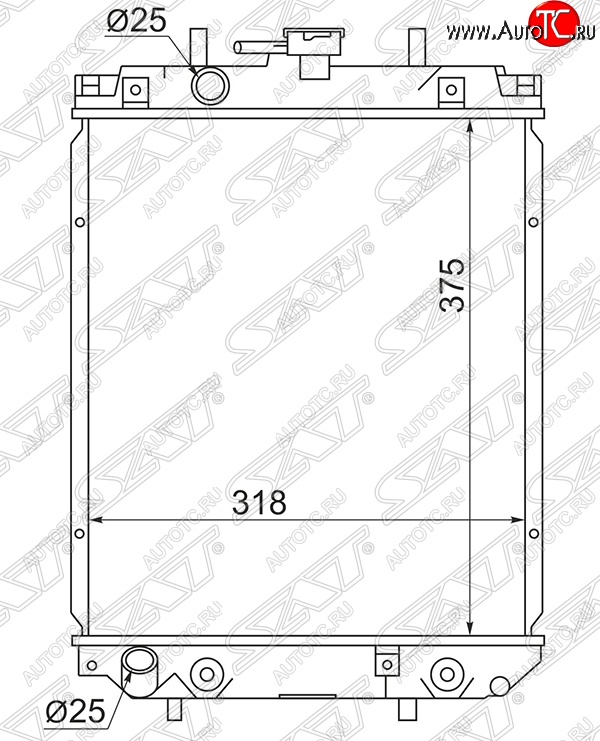5 399 р. Радиатор двигателя SAT (пластинчатый, МКПП/АКПП)  Daihatsu Sirion (1998-2005), Daihatsu YRV (2000-2005), Toyota Duet (1998-2004)  с доставкой в г. Владивосток