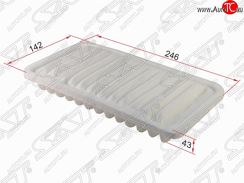 319 р. Фильтр воздушный двигателя SAT (1.3l, 246х142х43 mm)  Daihatsu Terios ( J100,  J102,J122) (1997-2005), Toyota Cami  J100 (1999-2006)  с доставкой в г. Владивосток