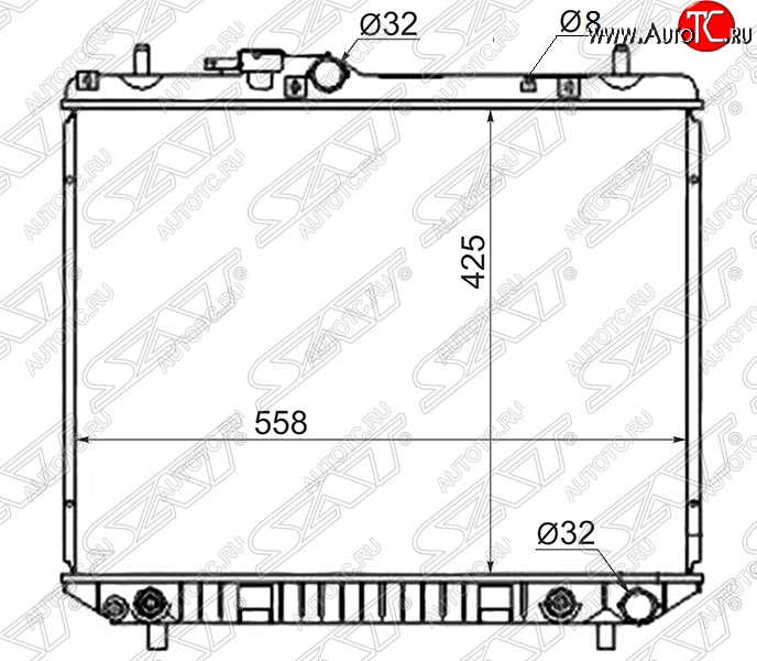 7 749 р. Радиатор двигателя SAT (пластинчатый, МКПП/АКПП)  Daihatsu Terios ( J100,  J102,J122) (1997-2005), Toyota Cami  J100 (1999-2006)  с доставкой в г. Владивосток