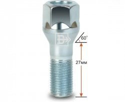 Колёсный болт длиной 27 мм Вектор M12 1.25 27 под гаечный ключ Changan Eado (2011-2018) 