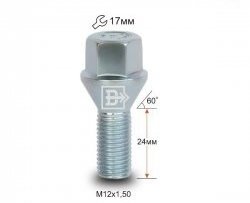 Колёсный болт длиной 24 мм Вектор M12 1.5 24 под гаечный ключ Chevrolet Lova (2006-2010) 