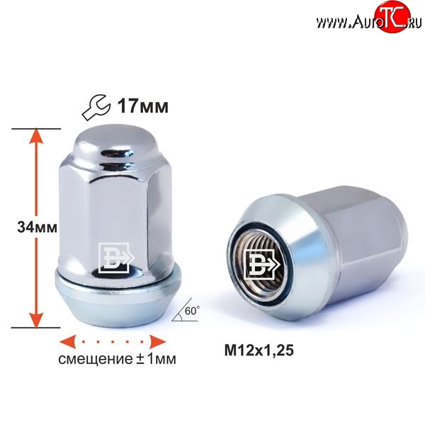 144 р. Колёсная гайка Вектор M12 1.25    с доставкой в г. Владивосток