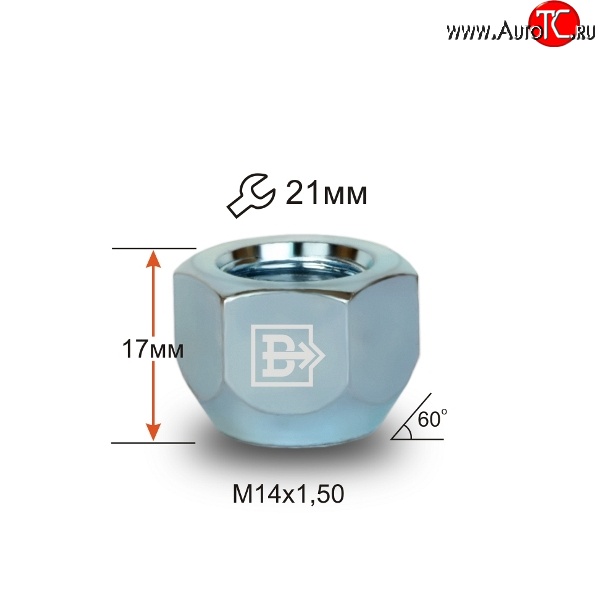 36 р. Колёсная гайка Вектор M14 1.5 Voyah Dream (2021-2025)