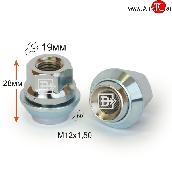 153 р. Колёсная гайка Вектор M12 1.5    с доставкой в г. Владивосток