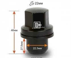 429 р. Колёсная гайка Вектор M14 1.5    с доставкой в г. Владивосток. Увеличить фотографию 1