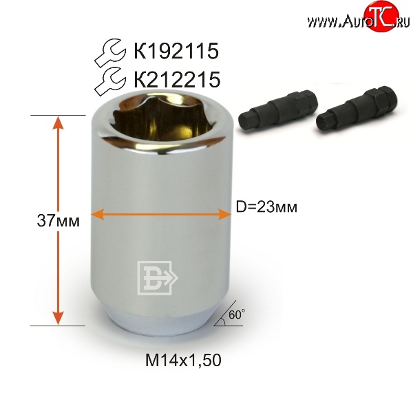 144 р. Колёсная гайка Вектор M14 1.5 Ford F 150 P702 дорестайлинг пикап (2020-2024)